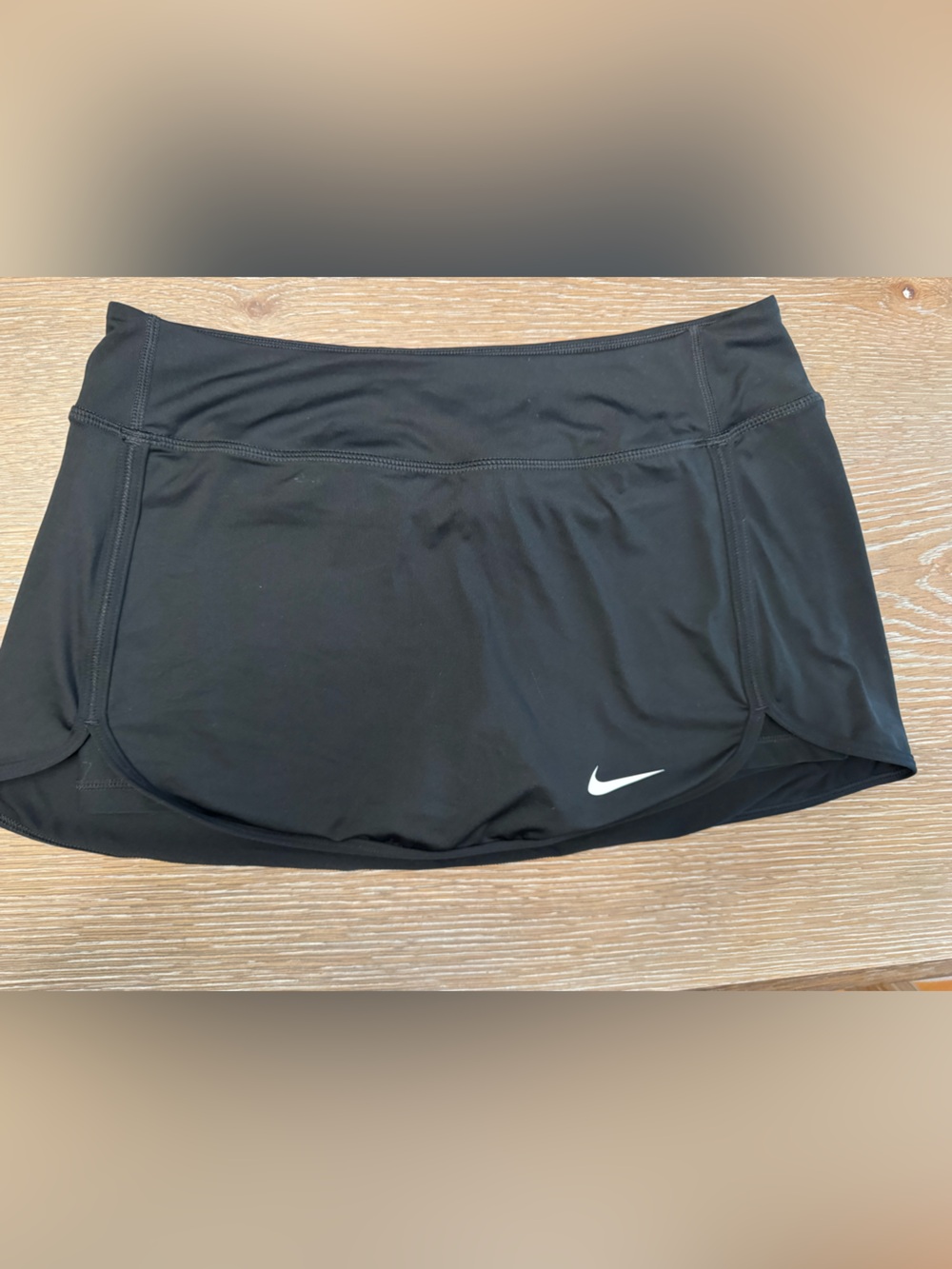Nike Black Athletic skort with White Swoosh on front, size m